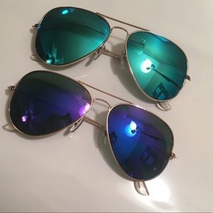 Two for 1!!! Blue/Green toned Sunglasses